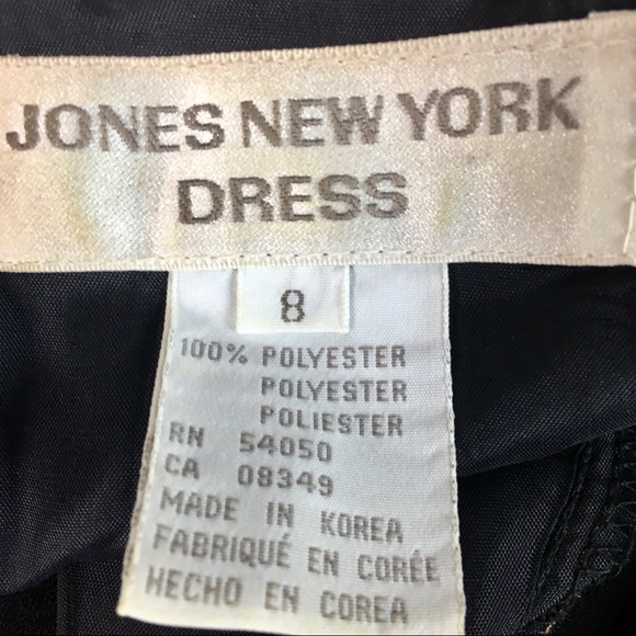 VINTAGE JONES NEW YORK BLACK W/WHITE TRIM SIZE 8 - Picture 6 of 6